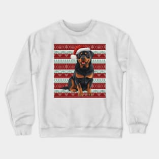 Funny Rottweiler Dog Christmas Ugly Crewneck Sweatshirt